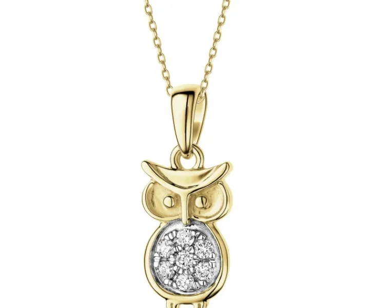 Apart Zawieszka z żółtego złota z brylantami - sowa - 0,07 ct - próba 375< Wszystkie