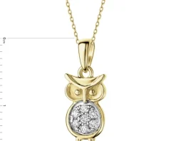 Apart Zawieszka z żółtego złota z brylantami - sowa - 0,07 ct - próba 375< Wszystkie