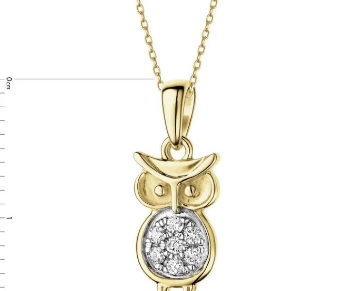 Apart Zawieszka z żółtego złota z brylantami - sowa - 0,07 ct - próba 375< Wszystkie