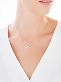 Sale Apart Zawieszka z żółtego złota z brylantem - rozeta - 0,01 ct - próba 375