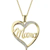 Apart Zawieszka z żółtego złota z diamentami - mama, serce - 0,01 ct - próba 375< Zawieszki