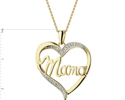 Apart Zawieszka z żółtego złota z diamentami - mama, serce - 0,01 ct - próba 375< Zawieszki