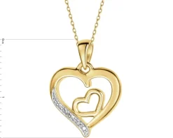 Apart Zawieszka z żółtego złota z diamentami - serca - 0,005 ct - próba 585< Zawieszki