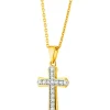 Apart Zawieszka z żółtego złota z diamentami - krzyż - 0,04 ct - próba 585