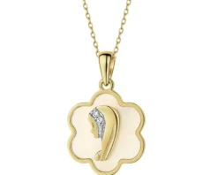 Clearance Apart Zawieszka z żółtego złota z diamentami - medalik Matka Boska - próba 375