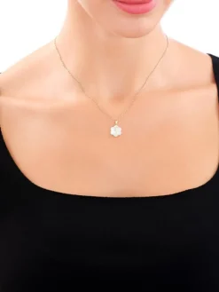 Clearance Apart Zawieszka z żółtego złota z diamentami - medalik Matka Boska - próba 375