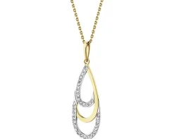 Outlet Apart Zawieszka z żółtego złota z diamentami - 0,10 ct - próba 375
