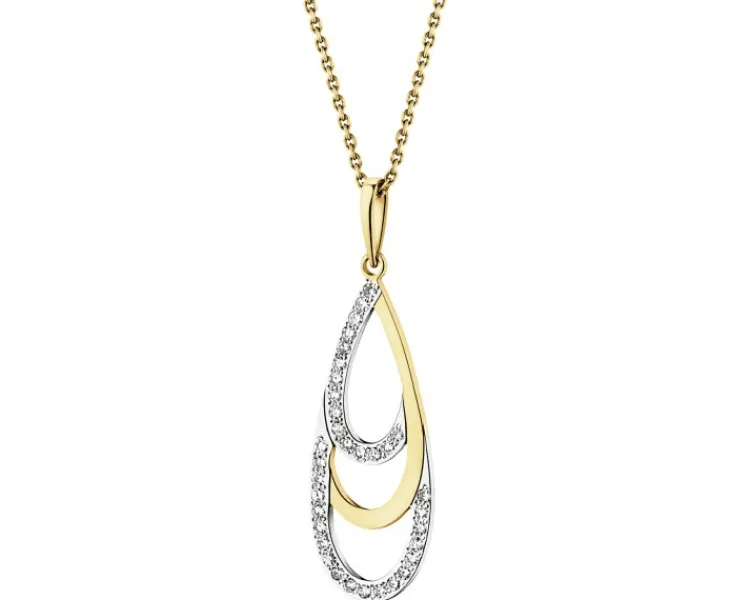 Outlet Apart Zawieszka z żółtego złota z diamentami - 0,10 ct - próba 375