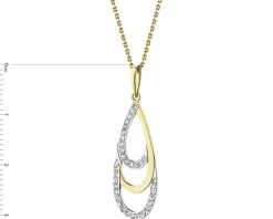 Outlet Apart Zawieszka z żółtego złota z diamentami - 0,10 ct - próba 375