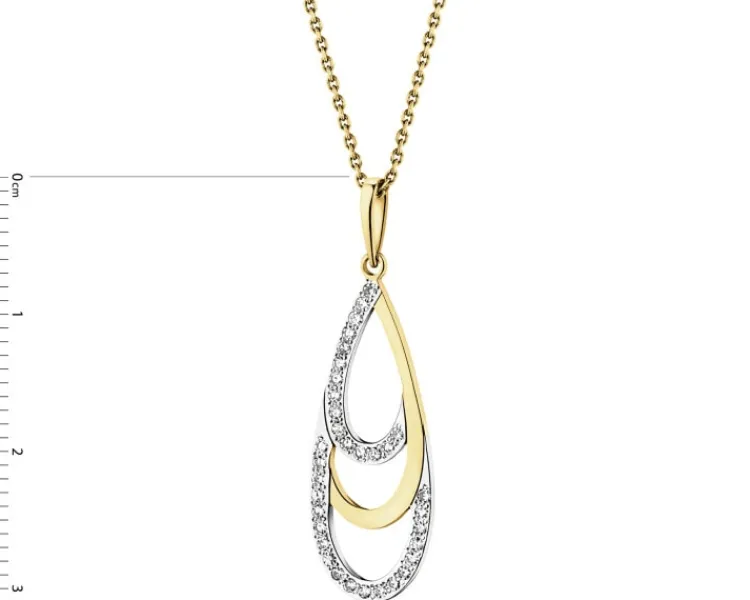 Outlet Apart Zawieszka z żółtego złota z diamentami - 0,10 ct - próba 375