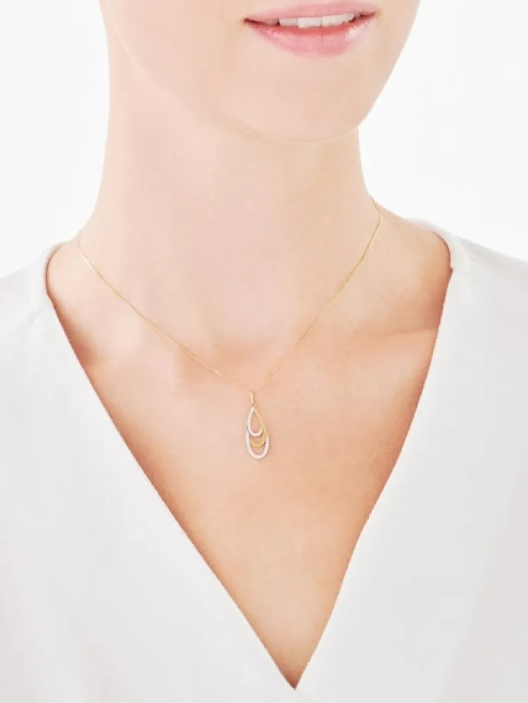Outlet Apart Zawieszka z żółtego złota z diamentami - 0,10 ct - próba 375