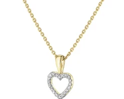 Best Apart Zawieszka z żółtego złota z diamentami - serce - 0,04 ct - próba 585