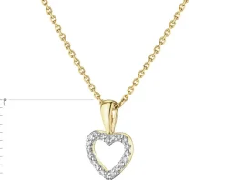 Best Apart Zawieszka z żółtego złota z diamentami - serce - 0,04 ct - próba 585
