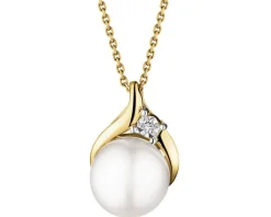 Sale Apart Zawieszka z żółtego złota z diamentem i perłą - próba 375