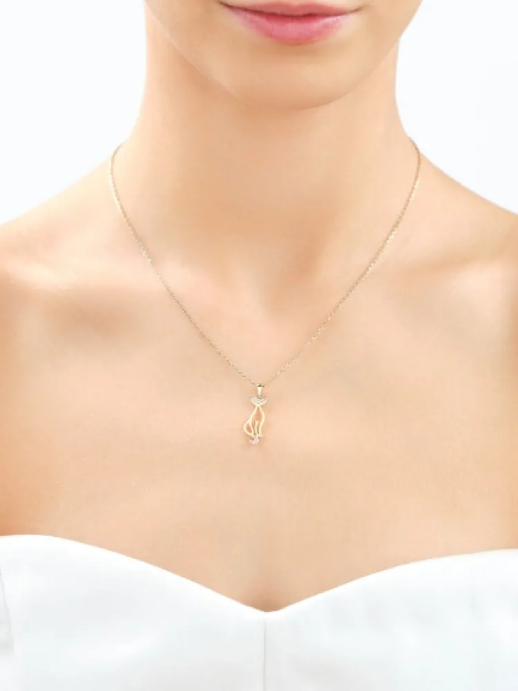 Apart Zawieszka z żółtego złota z diamentami - kot - 0,02 ct - próba 375< Wszystkie