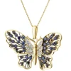 Apart Zawieszka z żółtego złota z  diamentami i szafirami - motyl - próba 585< Zawieszki
