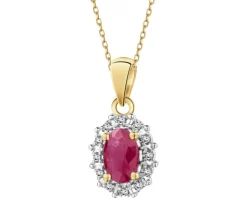Best Apart Zawieszka z żółtego złota z diamentami i rubinem - próba 585