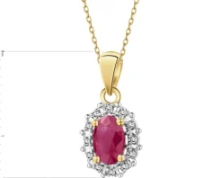 Best Apart Zawieszka z żółtego złota z diamentami i rubinem - próba 585