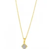 Online Apart Zawieszka z żółtego złota z diamentami - kwadrat - 0,05 ct - próba 585
