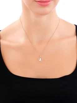 Apart Zawieszka z żółtego złota z diamentem - medalik Matka Boska - 0,003 ct - próba 585