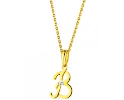 Apart Zawieszka z żółtego złota z diamentem - litera B - 0,004 ct - próba 585< Zawieszki