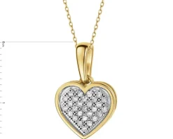 Sale Apart Zawieszka z żółtego złota z diamentami - serce - 0,10 ct - próba 585