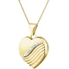 Sale Apart Zawieszka z żółtego złota z diamentami - puzderko - serce - 0,01 ct - próba 585