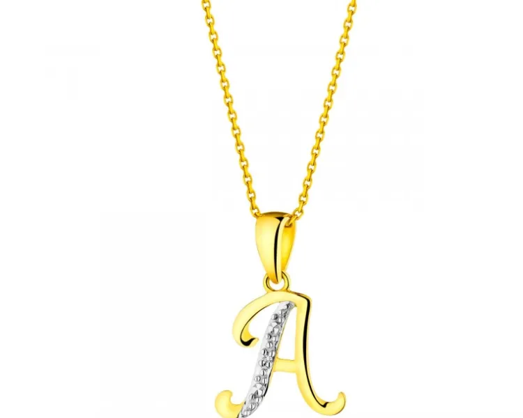 Apart Zawieszka z żółtego złota z diamentem - litera A - 0,003 ct - próba 375< Zawieszki