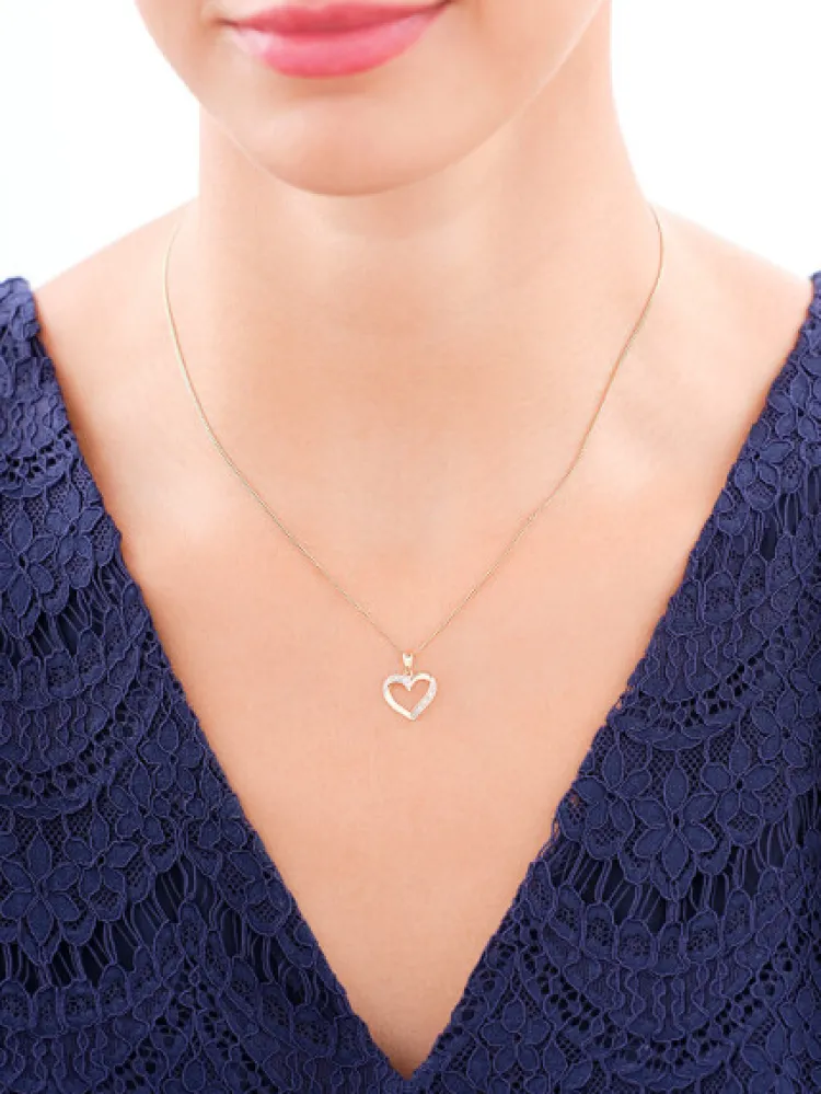 Apart Zawieszka z żółtego złota z diamentami - serce - 0,02 ct - próba 585< Zawieszki