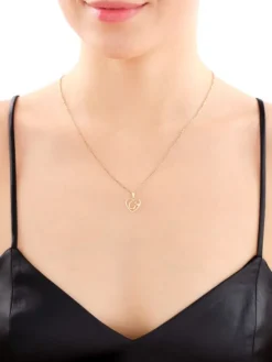 Apart Zawieszka z żółtego złota z diamentem - litera G, serce - 0,005 ct - próba 585< Wszystkie