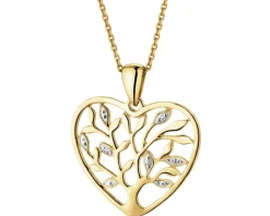 Apart Zawieszka z żółtego złota z diamentami - serce, drzewko - 0,01 ct - próba 585< Zawieszki