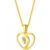 Apart Zawieszka z żółtego złota z diamentami - medalik Matka Boska, serce - 0,006 ct - próba 375< Zawieszki