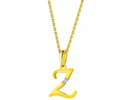 Discount Apart Zawieszka z żółtego złota z diamentem - litera Z - 0,004 ct - próba 585