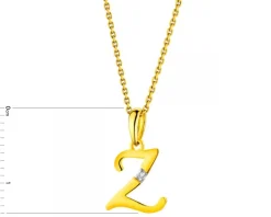Discount Apart Zawieszka z żółtego złota z diamentem - litera Z - 0,004 ct - próba 585