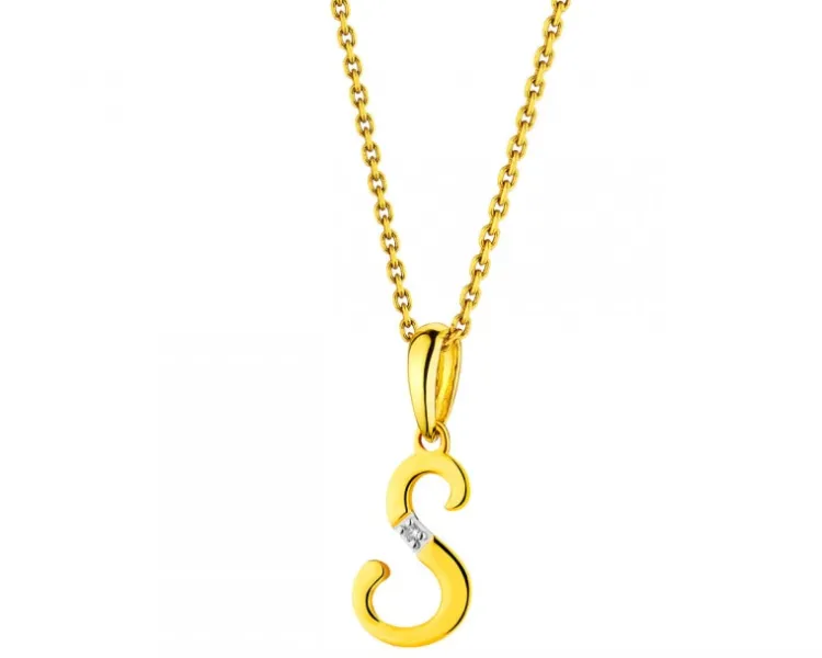 Apart Zawieszka z żółtego złota z diamentem - litera S - 0,004 ct - próba 585< Zawieszki