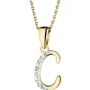 Sale Apart Zawieszka z żółtego złota z diamentem - litera C - 0,003 ct - próba 375
