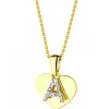 Best Apart Zawieszka z żółtego złota z diamentami- serce, litera A - 0,006 ct - próba 375