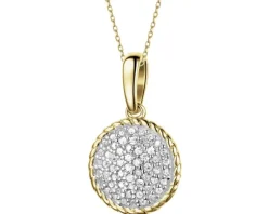 Clearance Apart Zawieszka z żółtego złota z diamentami - 0,10 ct - próba 585