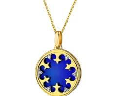 Apart Zawieszka z żółtego złota z diamentami i emalią - rozeta - 0,01 ct - próba 375< Zawieszki