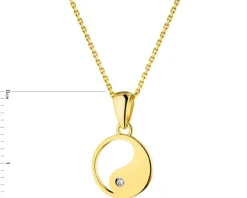Discount Apart Zawieszka z żółtego złota z diamentem - yin yang - 0,006 ct - próba 375