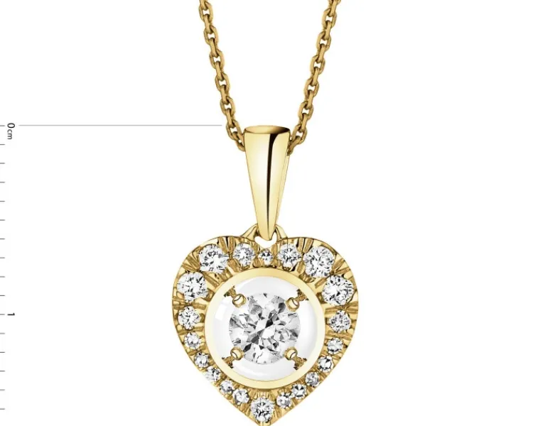 Apart Zawieszka z żółtego złota z diamentami - serce - 0,25 ct - próba 585< Zawieszki