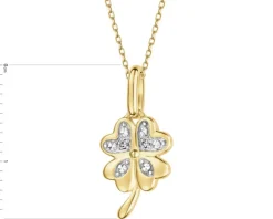 Apart Zawieszka z żółtego złota z diamentami - koniczyna - 0,006 ct - próba 585< Zawieszki