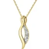 Outlet Apart Zawieszka z żółtego złota z diamentem - 0,004 ct - próba 375