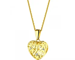 Apart Zawieszka z żółtego złota z diamentami - serce - 0,008 ct - próba 375< Zawieszki