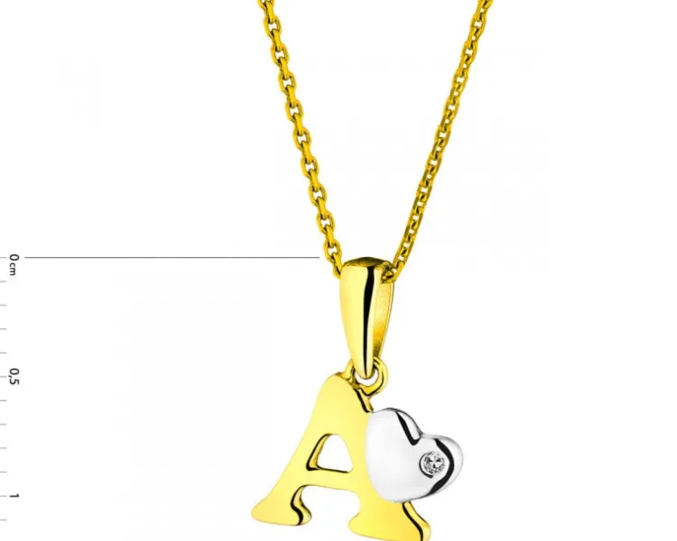 Apart Zawieszka z żółtego złota z diamentem - litera A - 0,004 ct - próba 375< Zawieszki
