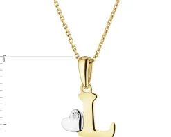 Clearance Apart Zawieszka z żółtego złota z diamentem - litera L - 0,004 ct - próba 375