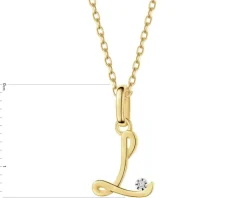Apart Zawieszka z żółtego złota z diamentem - litera L - 0,003 ct - próba 375< Wszystkie