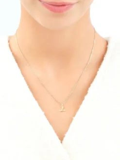 Apart Zawieszka z żółtego złota z diamentem - litera L - 0,003 ct - próba 375< Wszystkie