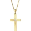Apart Zawieszka z żółtego złota z diamentem - krzyż - 0,003 ct - próba 585< Zawieszki
