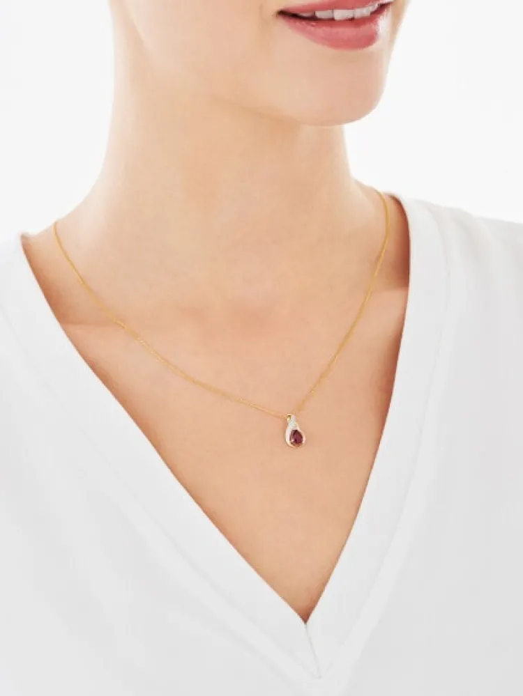 Apart Zawieszka z żółtego złota z diamentem i rubinem - próba 585< Zawieszki